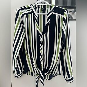 Striped marine and Green Women's Top